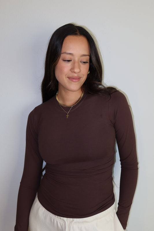 Soft Jersey Long Sleeve Chocolate