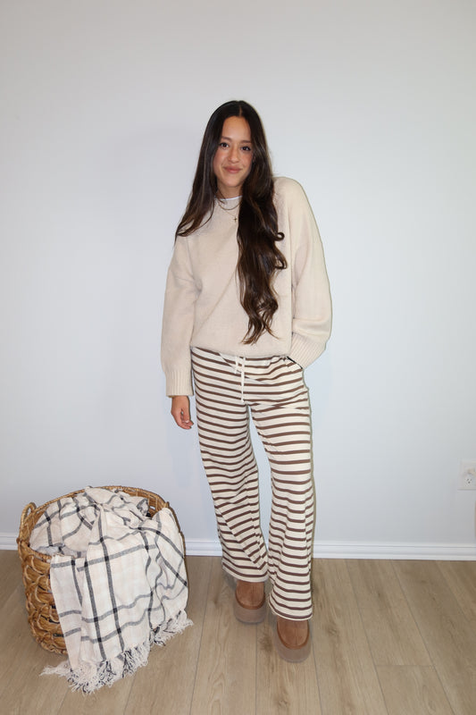 Knit Lounge Pant- Striped