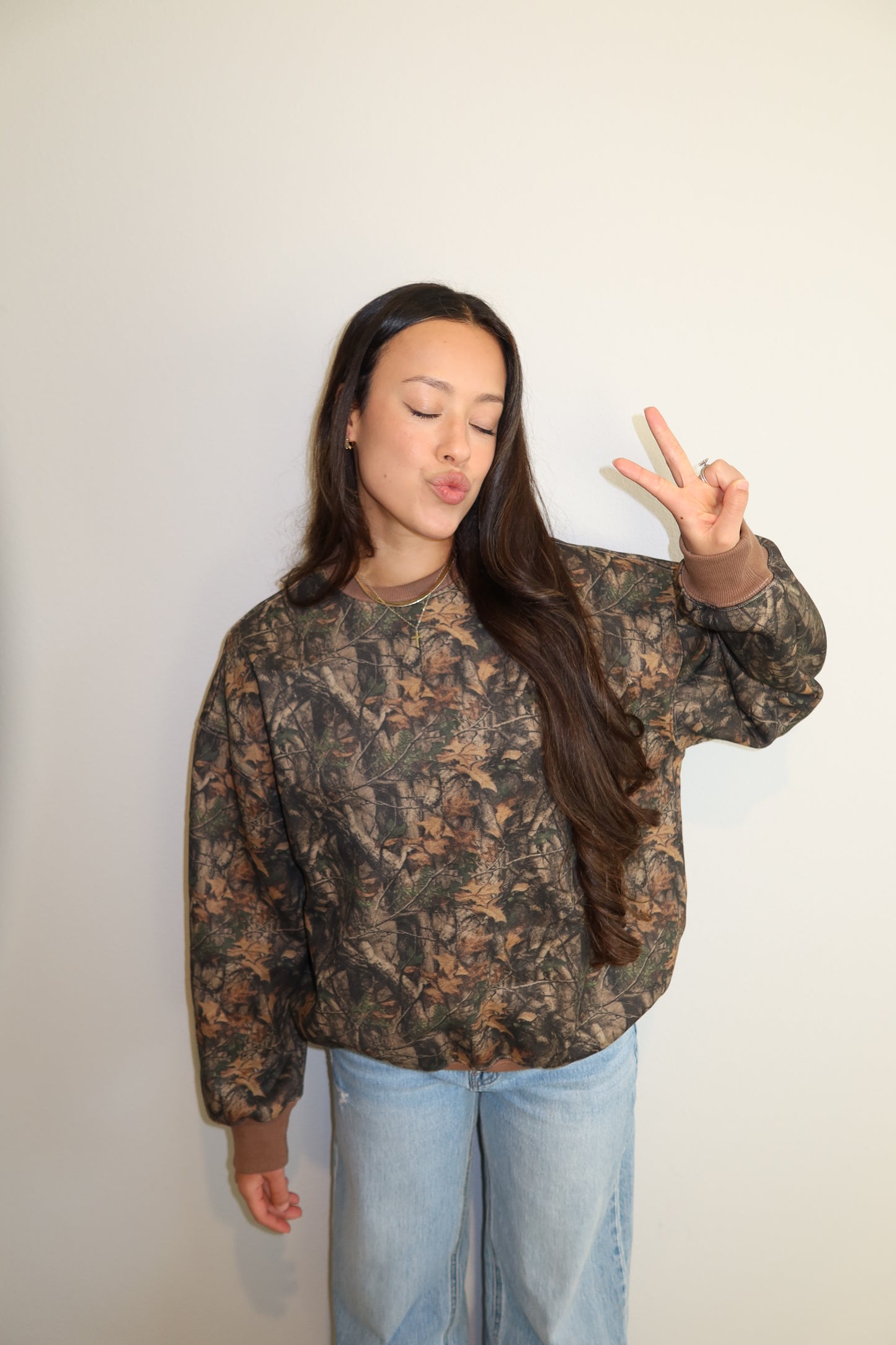 Woodland Dark Camo Fleece Sweatshirt