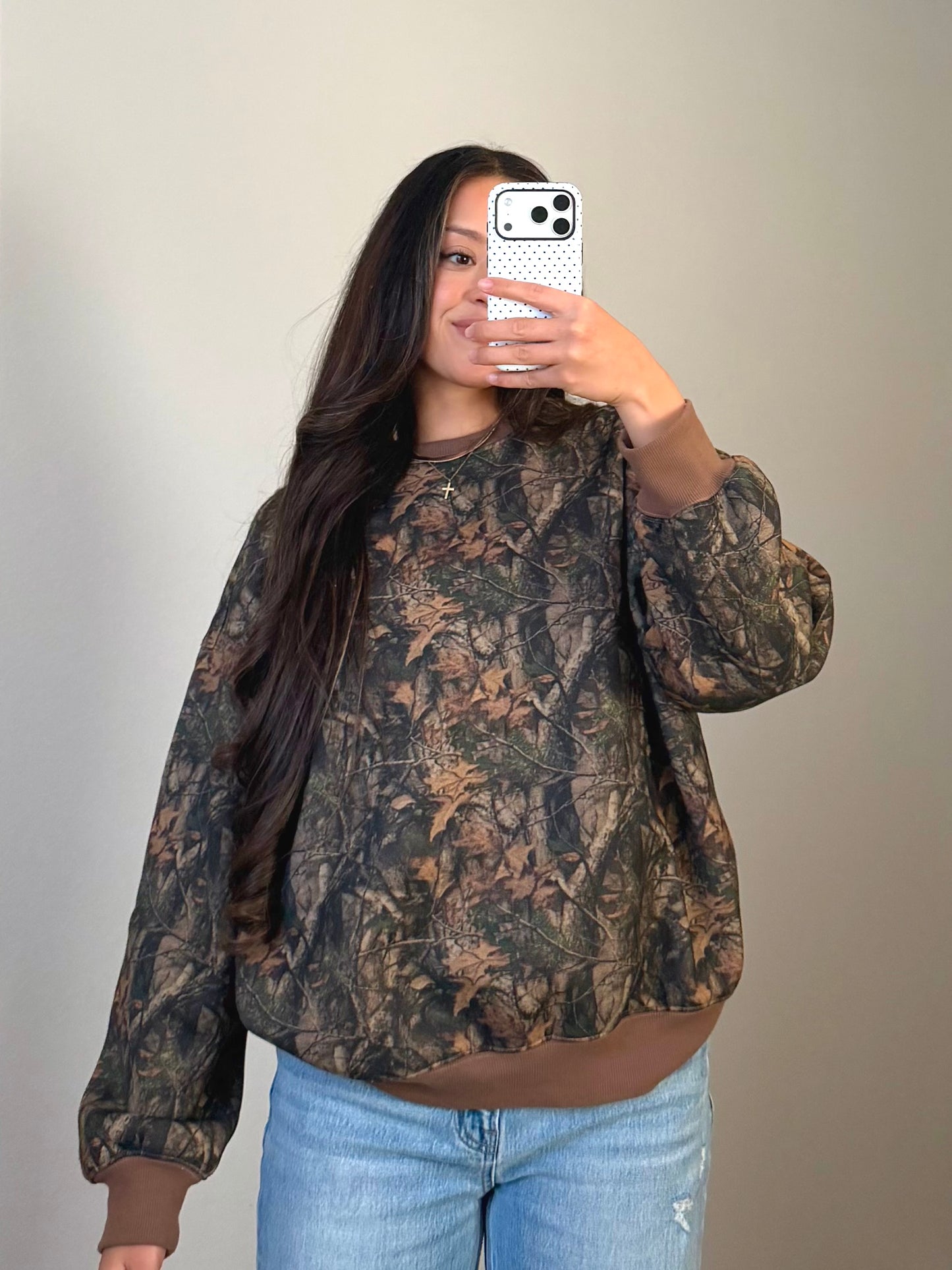 Woodland Dark Camo Fleece Sweatshirt