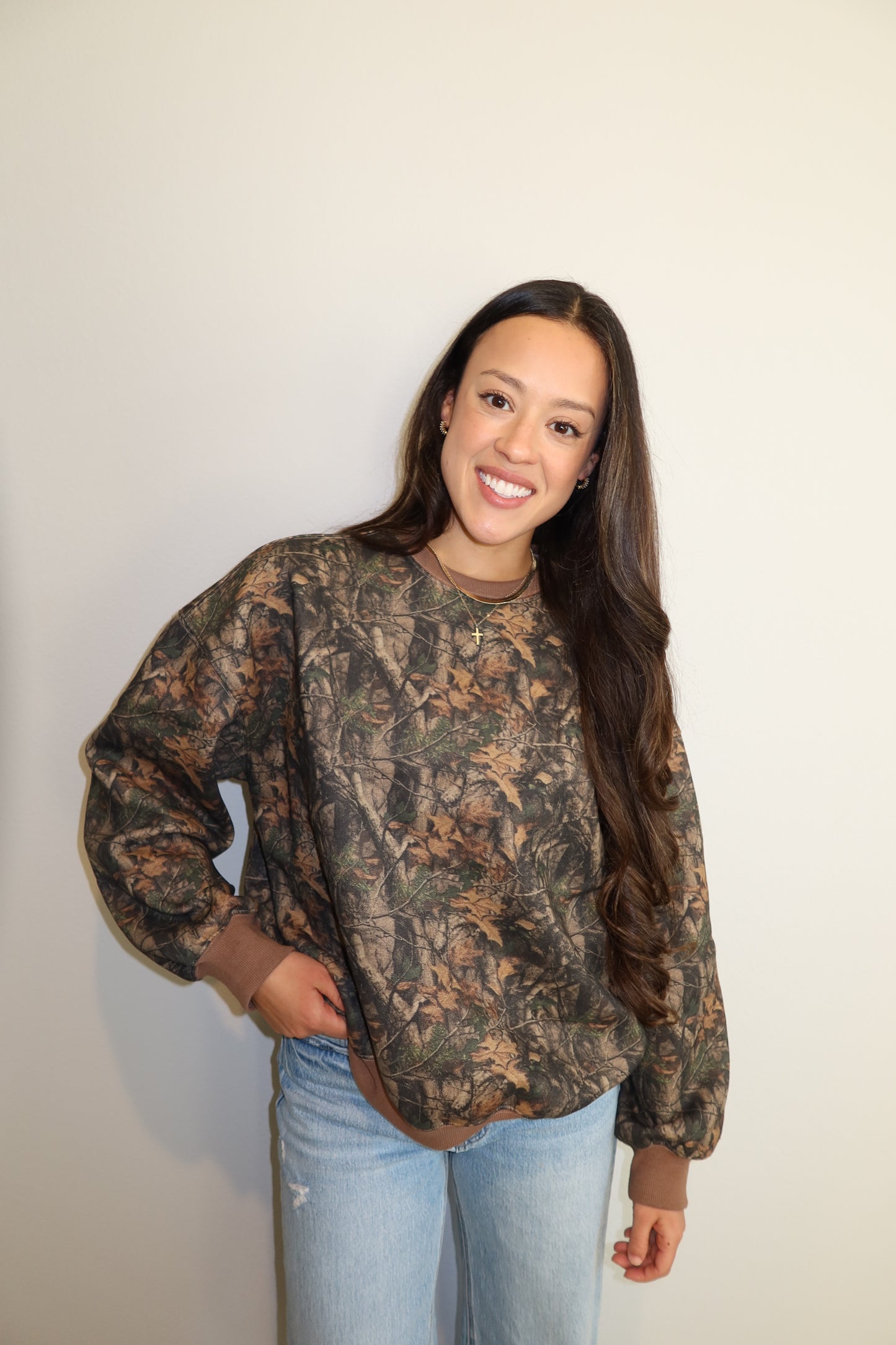 Woodland Dark Camo Fleece Sweatshirt